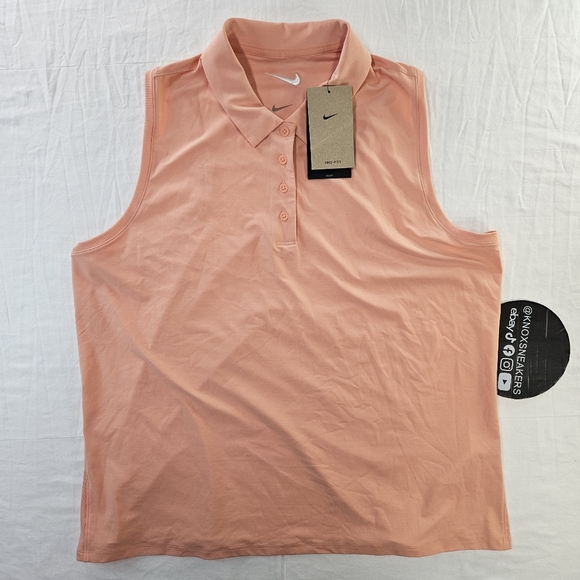 Nike Tops - Nike Dri-Fit Victory Sleeveless Golf Polo Apricot FQ1572 Women's Size XLarge